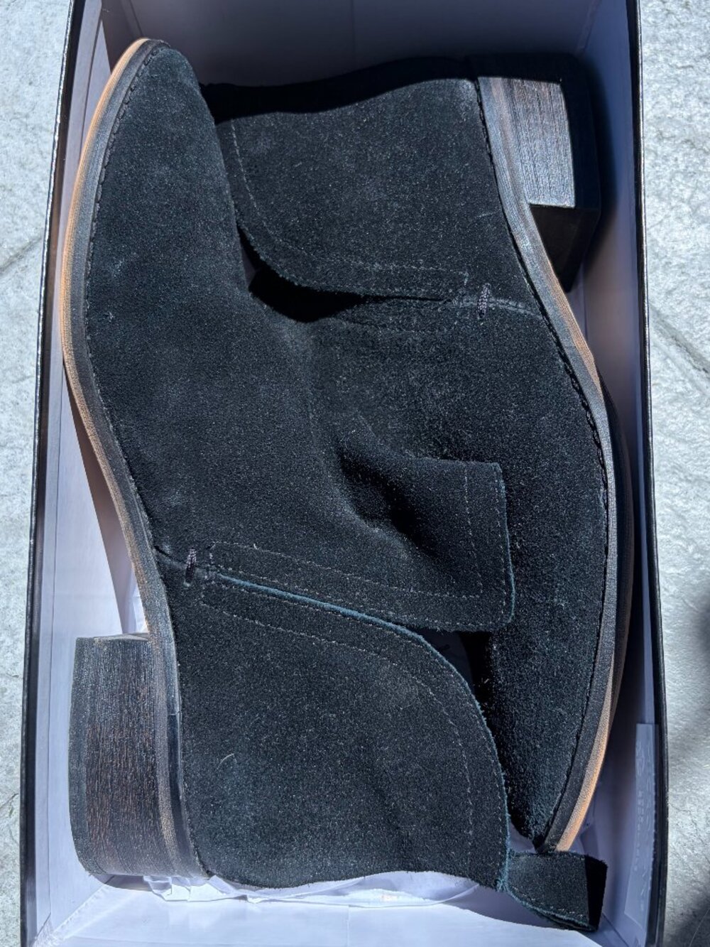 Dolce Vita Tessey Black Suede Low Heel Slip On Ankle Booties Size 8